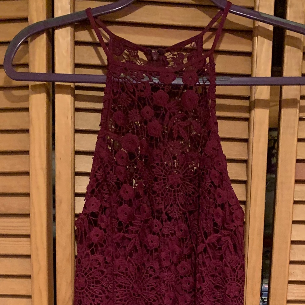 Yumi Kim 'She's Mine' Lace Dress in Burgundy - Size XS